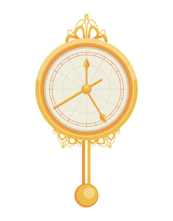 golden watch with pendulum iconのイラスト素材