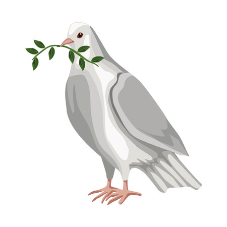 world peace day pigeonのイラスト素材