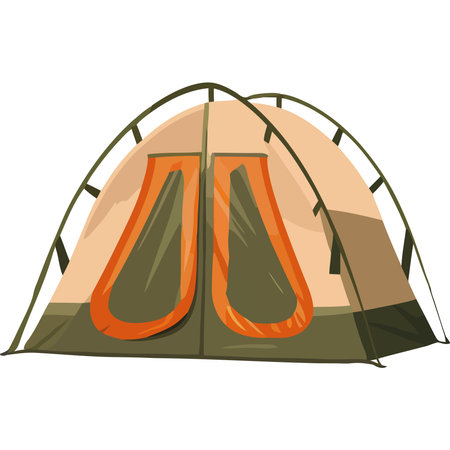 beige camping tent equipmentのイラスト素材