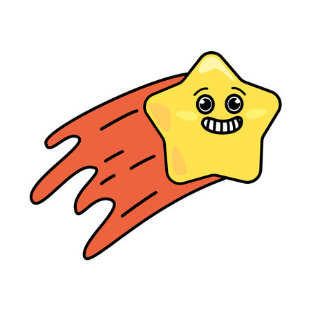 weather cartoon character shooting starのイラスト素材