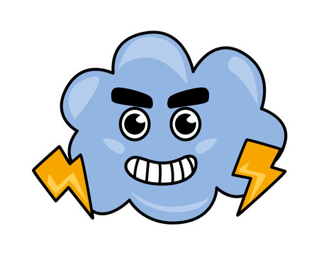 weather cartoon character stormのイラスト素材