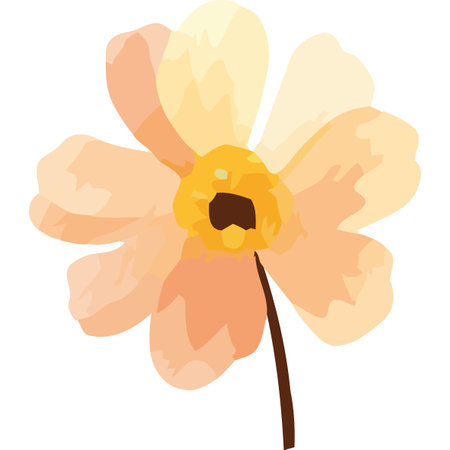 beauty orange flower garden iconのイラスト素材