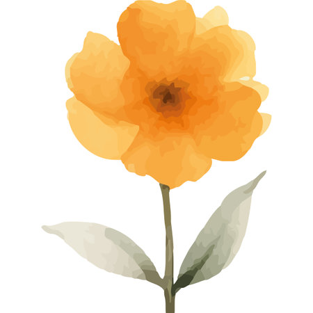 orange flower garden watercolor styleのイラスト素材