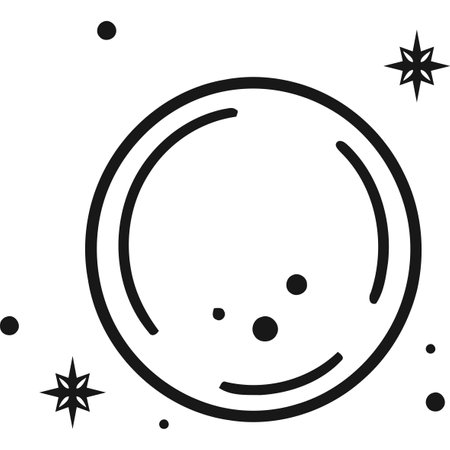 space planet with stars monochromeのイラスト素材