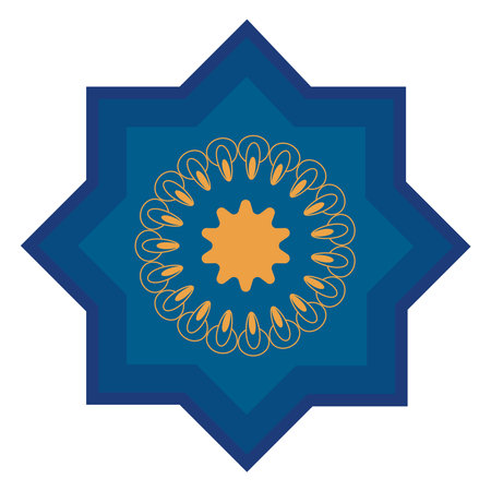 islamic star blue designのイラスト素材