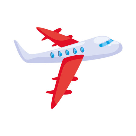 airplane flying travel commercialのイラスト素材