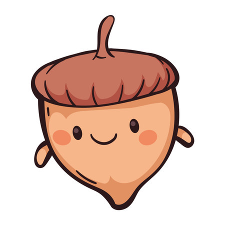 autumn kawaii acornのイラスト素材