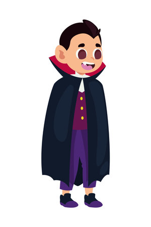 halloween disguised dracula boyのイラスト素材
