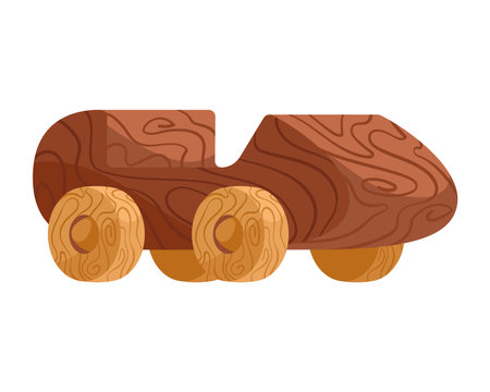 block wooden toy carのイラスト素材