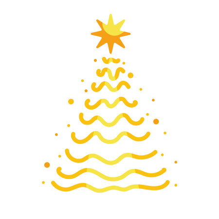 christmas golden tree shinyのイラスト素材