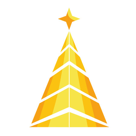 christmas golden tree seasonのイラスト素材