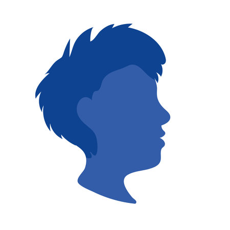 down syndrome blue headのイラスト素材