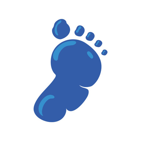down syndrome blue footprintのイラスト素材