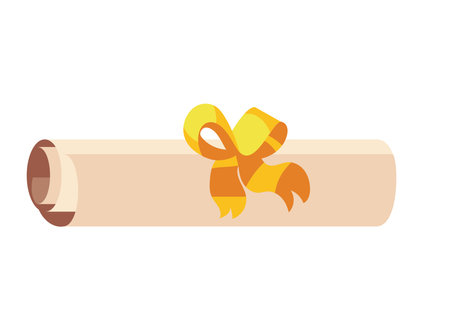 graduation diploma roll isolatedのイラスト素材