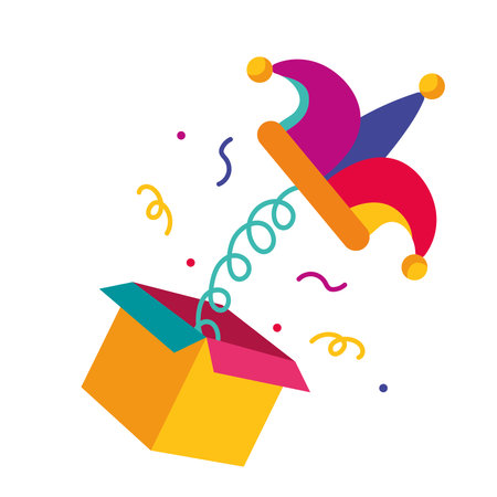 prank box fools day illustrationのイラスト素材