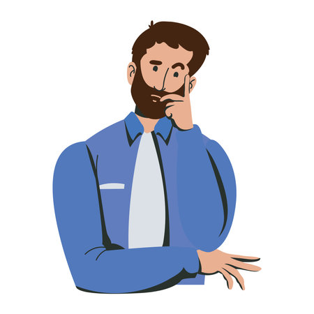 man thinking standingのイラスト素材