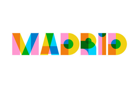 madrid city letteringのイラスト素材