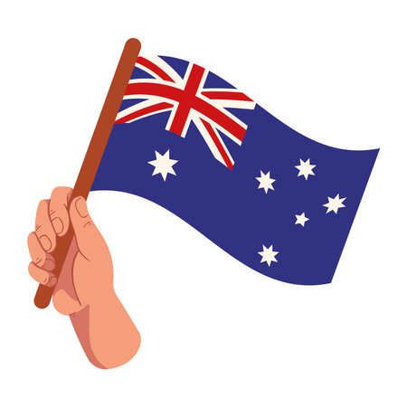 australia day flag in handのイラスト素材