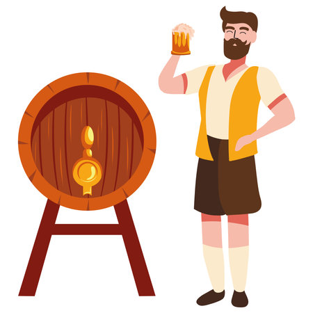 germany man and barrel beerのイラスト素材