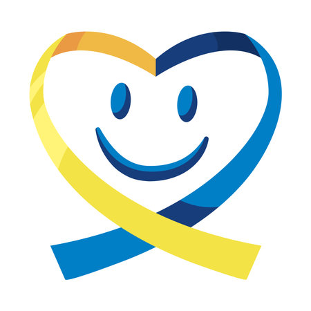 down syndrome heart ribbonのイラスト素材