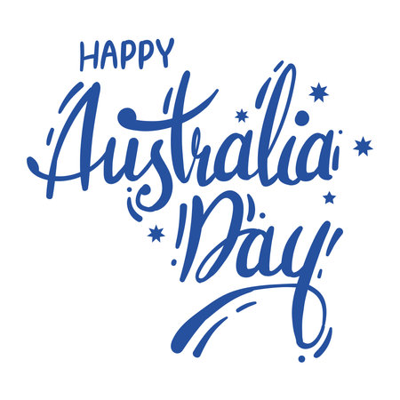 australia day lettering hand drawnのイラスト素材
