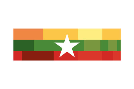myanmar independence day flag bannerのイラスト素材