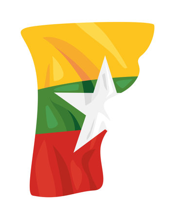 myanmar independence day flag symbolのイラスト素材