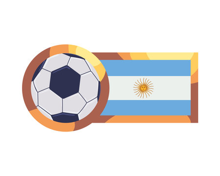 soccer argentina ball bannerのイラスト素材