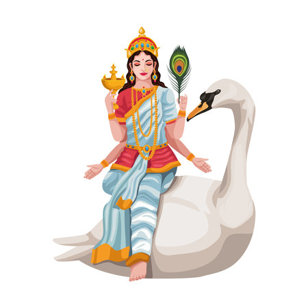 saraswati vasant characterのイラスト素材