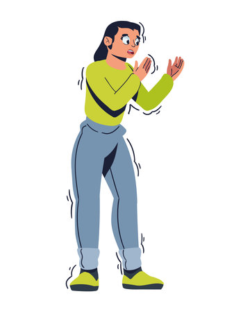 parkinson young womanのイラスト素材