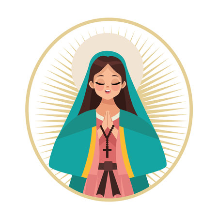 guadalupe virgin prayのイラスト素材