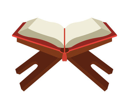 opened quran islamic holy book on standのイラスト素材