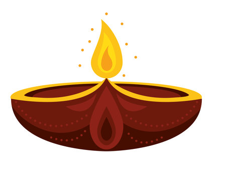 indian diwali diya lampのイラスト素材