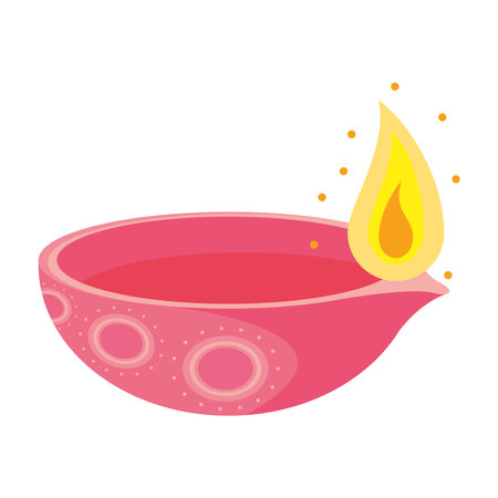 hindu diwali diya lampのイラスト素材