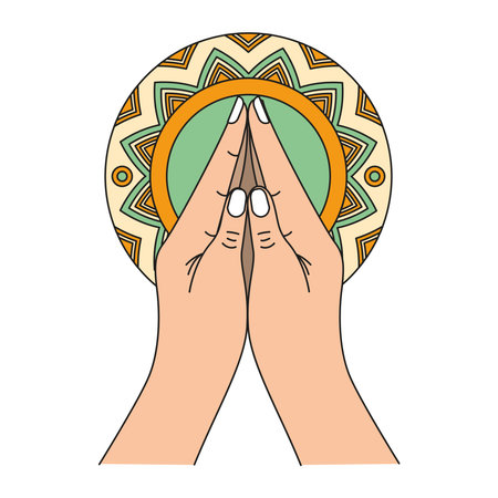 palms folded gesture namasteのイラスト素材