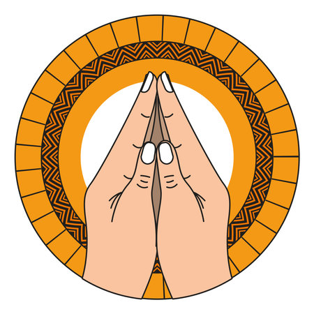 namaste gesture of handsのイラスト素材