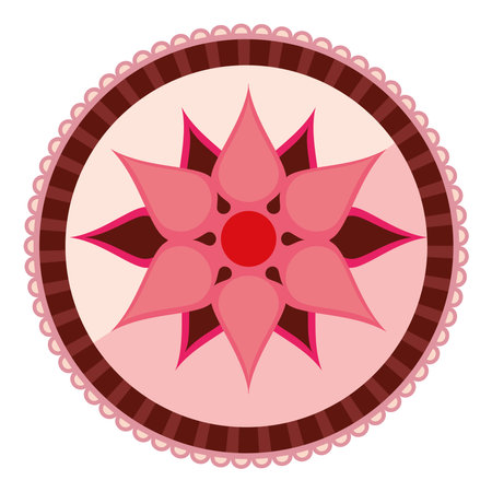 mandala flower round frameのイラスト素材