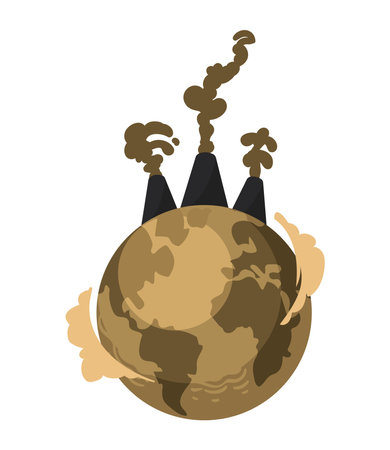 climate change industry pollutionのイラスト素材