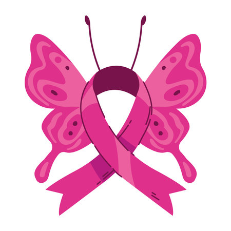 breast cancer awareness month pink ribbonのイラスト素材