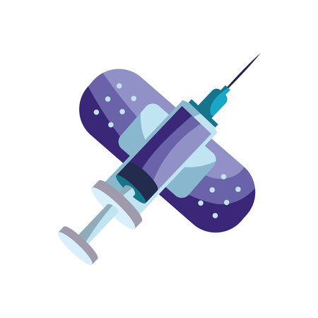 syringe vaccine and plaster medicalのイラスト素材