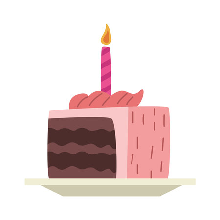 birthday cake slice with candle