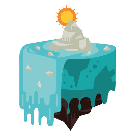 climate change melting of glaciersのイラスト素材