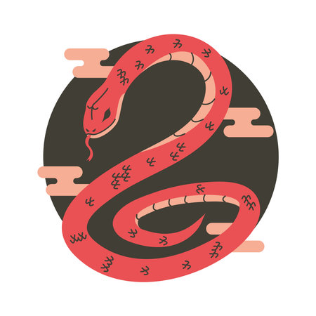 chinese new year snake characterのイラスト素材