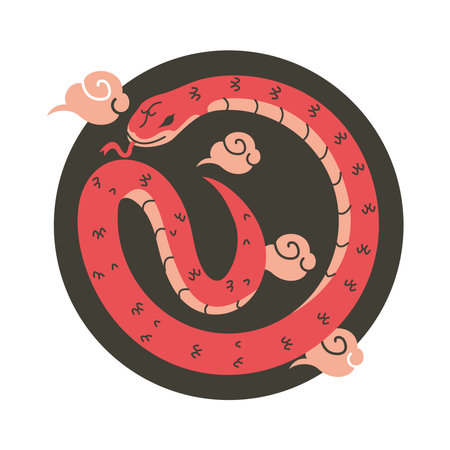chinese new year of the snakeのイラスト素材