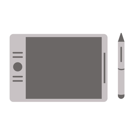 designer digital tablet and penのイラスト素材
