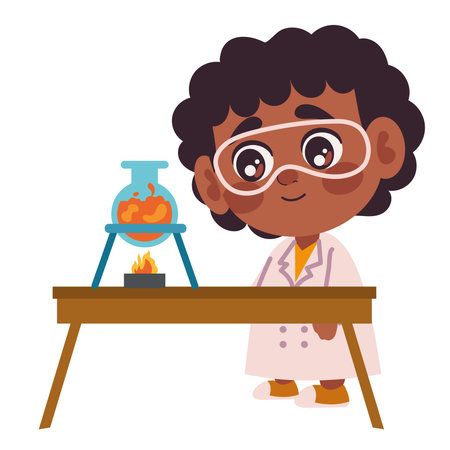 kid scientist cartoon characterのイラスト素材