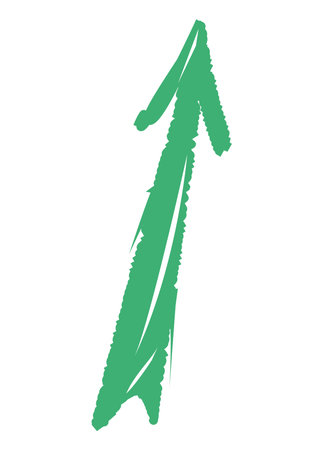 brush stroke of green arrowのイラスト素材