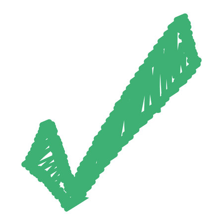 green check mark hand drawnのイラスト素材