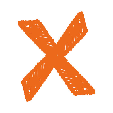 cross mark brush stroke styleのイラスト素材