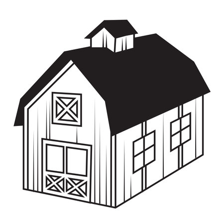 wooden farm barnのイラスト素材